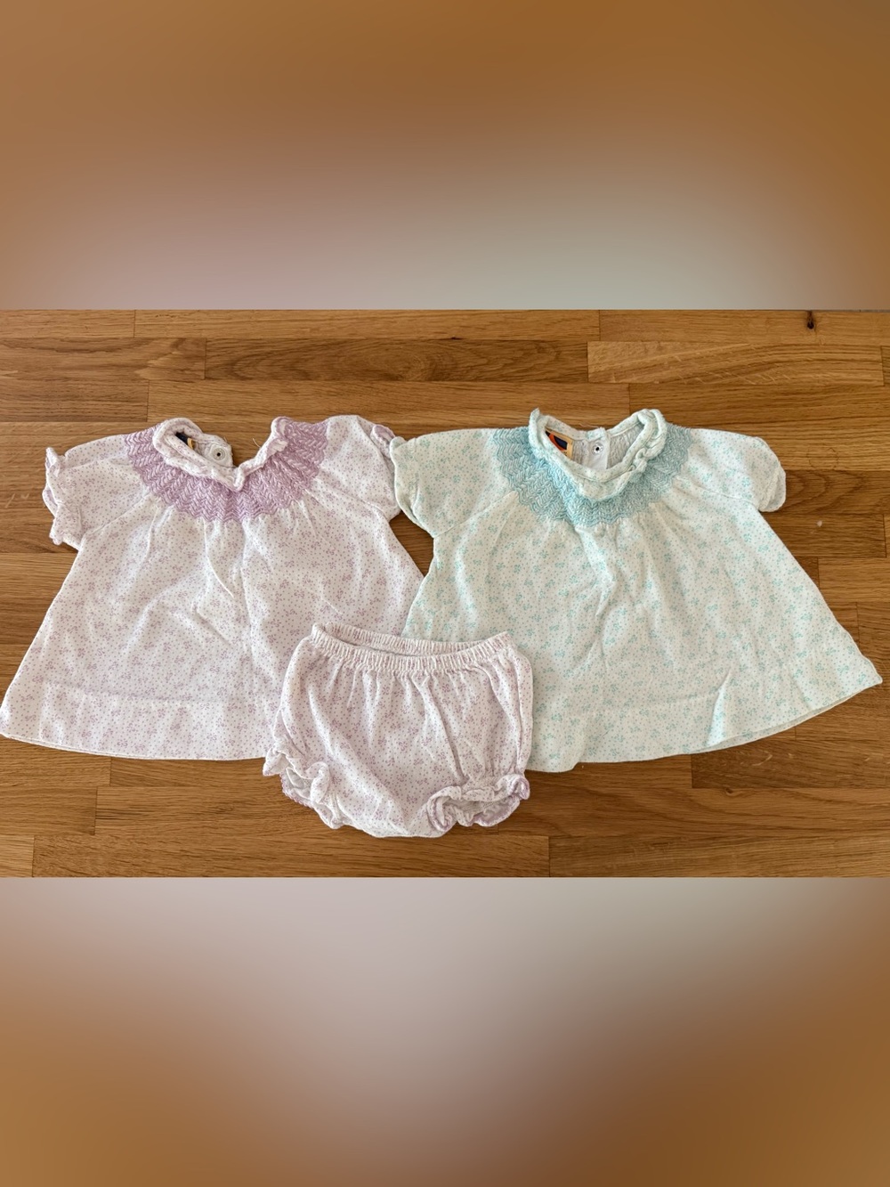 Vintage Carter’s Floral Smocked Baby Tops and Bloomers